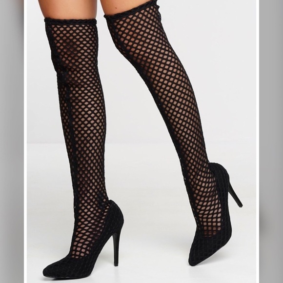 fishnet boots